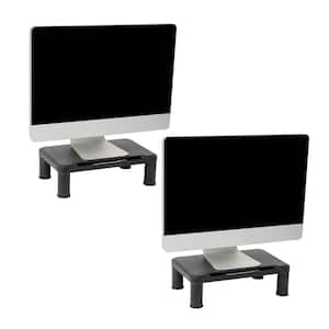 14.5 in. L x 10.5 in. W x 5.25 in. H Monitor Stand with Adjustable Heights, Black Set of 2