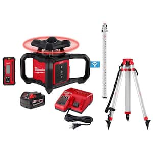 M18 2000 ft. Red Exterior Rotary Laser Level Kit with Receiver, Receiver Clamp, Tripod, and Grade Rod