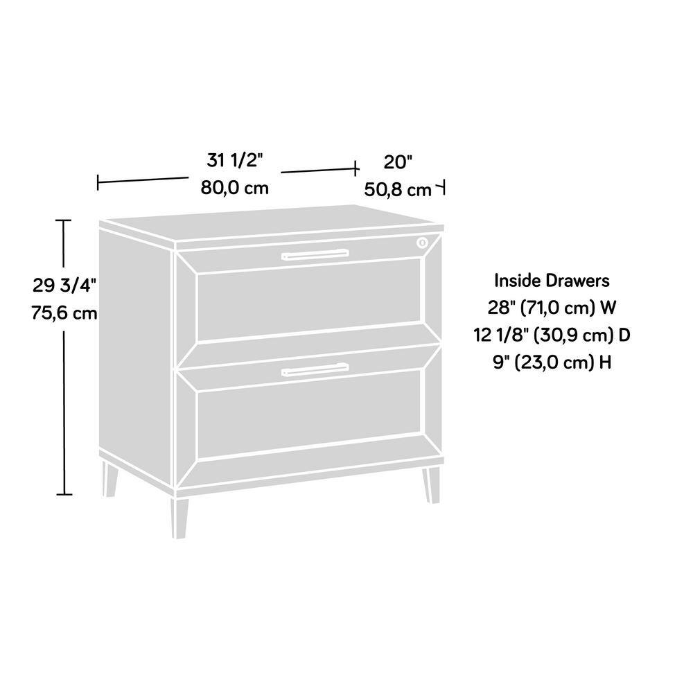 Raven Oak 2-Drawer Lockable Lateral File Cabinet with Rattan Inserts