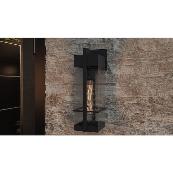 Wynn 1-Light Earth Black Outdoor Wall Lantern Sconce