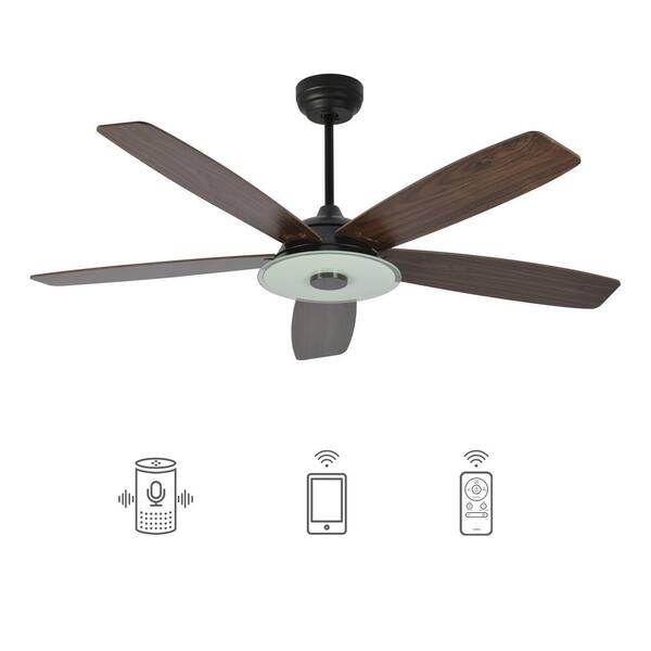 Carro Hardley 52 In Dimmable Led, Google Home Ceiling Fan