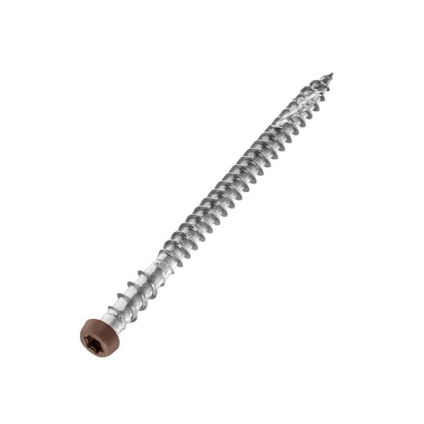 10 x 2-1/2 in. Star Trim Head Stainless Steel Composite Deck Screws Java 73 (100-Pieces)