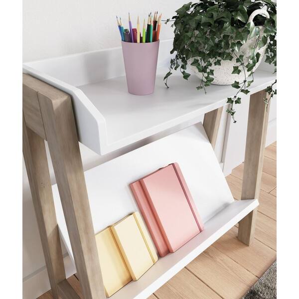 Blariden Bookcase - White/Tan