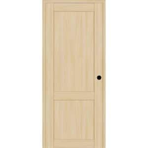 2 Panel Shaker 30 in. x 80 in. Left Hand Active Loire Ash Wood Solid Core DIY-Friendly Single Prehung Interior Door