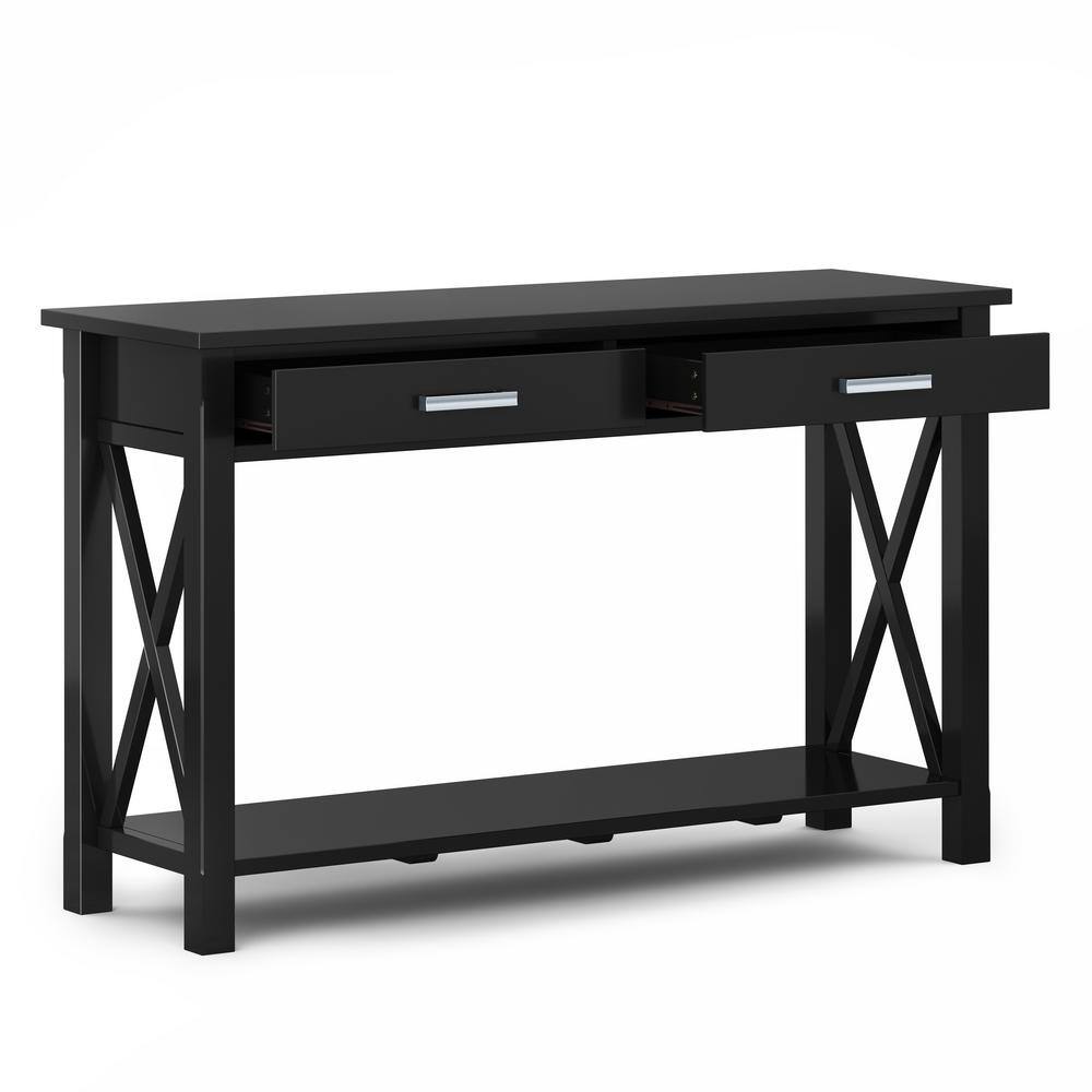 Kitchener Classic Black Pine Console Table with Storage