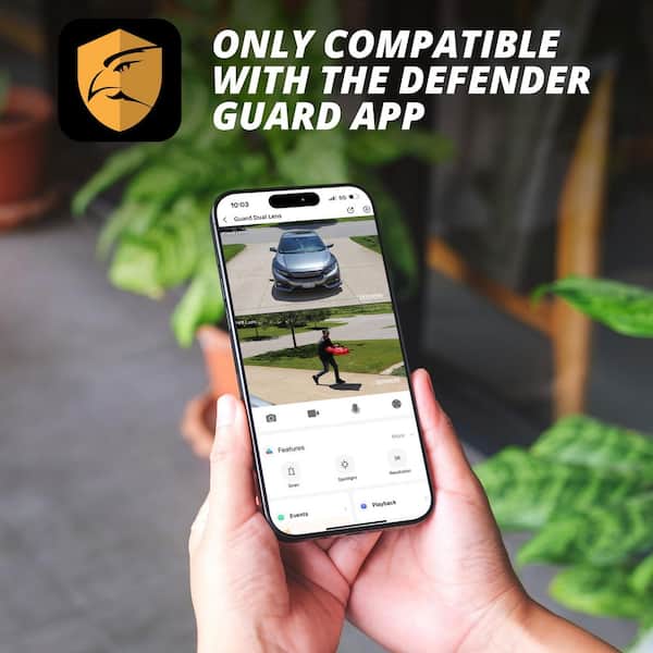 Defender AI Powered Guard Pro 3K PLUS Dual Lens PTZ Wi-Fi 6-Plug