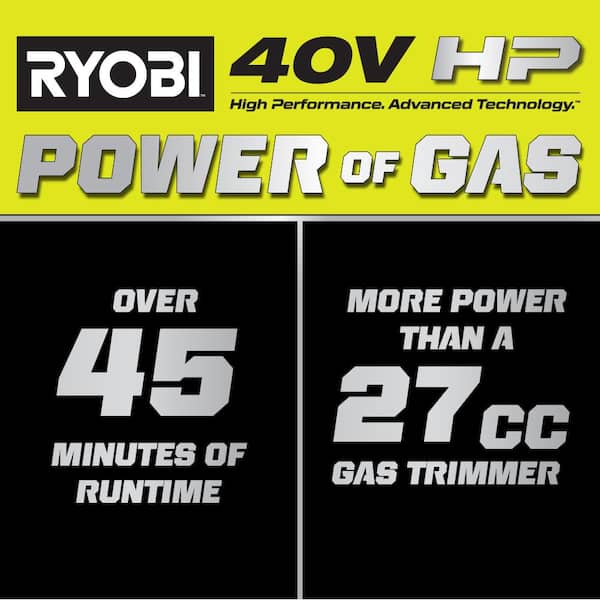 40V HP Brushless 16 in. Cordless Attachment Capable String Trimmer & Rubber Sweeper w/ 4.0 Ah Battery & Charger