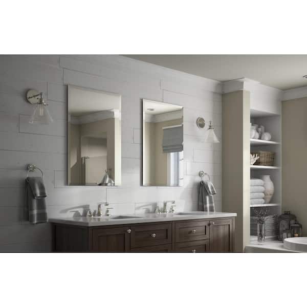 27 in. W x 41 in. H (L1) Frameless Rectangular Deluxe Glass Bathroom Vanity Mirror 27 in. W x 41 in. H (L1) Frameless Rectangular Deluxe Glass Bathroom Vanity Mirror