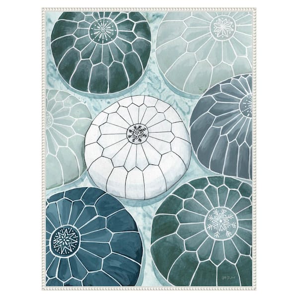 Amanti Art Moroccan Street Poufs by Yvette St. 1 Piece Floater Frame Canvas Giclee Abstract Art Print 42 in. x 32 in.