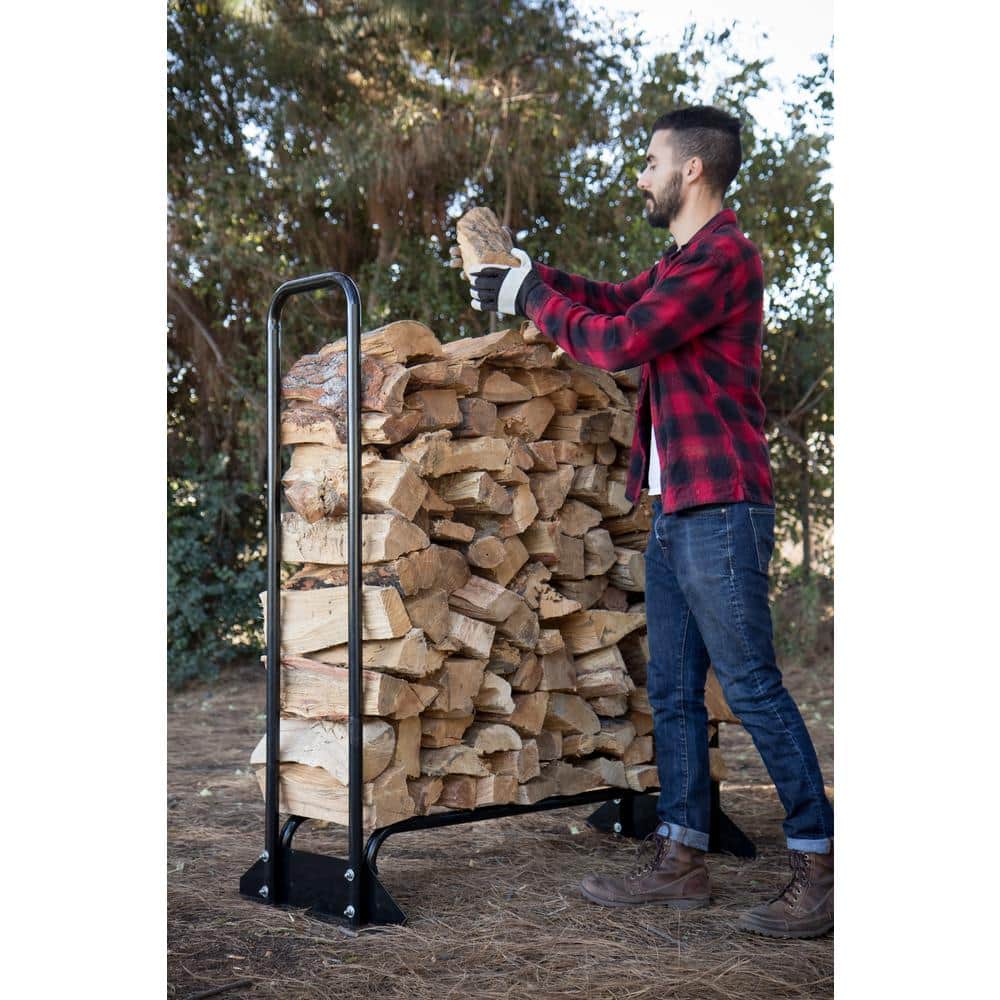 Champion 48-Inch Heavy-Duty Black Steel Firewood Rack
