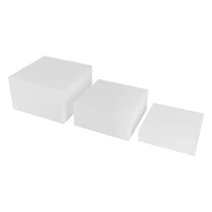 8 in. 9 in. 10 in. White in Modern Rectangular Display Stands with Hollow Bottoms (Set of 3)