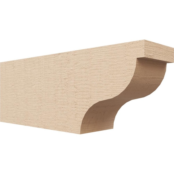 Ekena Millwork 4-in. x 6-in. x 16-in. Garner Woodgrain, Primed Tan Timberthane Polyurethane Rafter Tail Brace