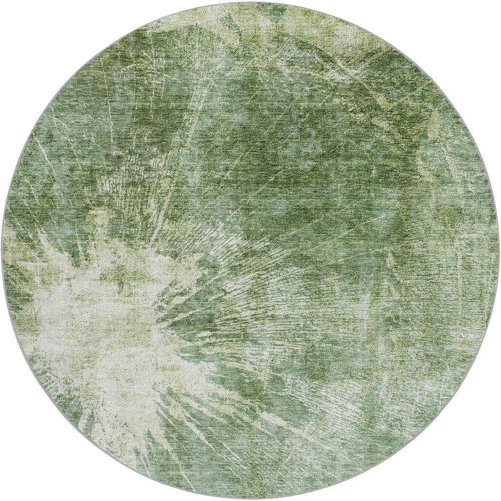 Dream Shag Premium Machine Washable Abstract ADS719 Fern 8 ft. x 8 ft. Round Rug price history on PriceWatchPro