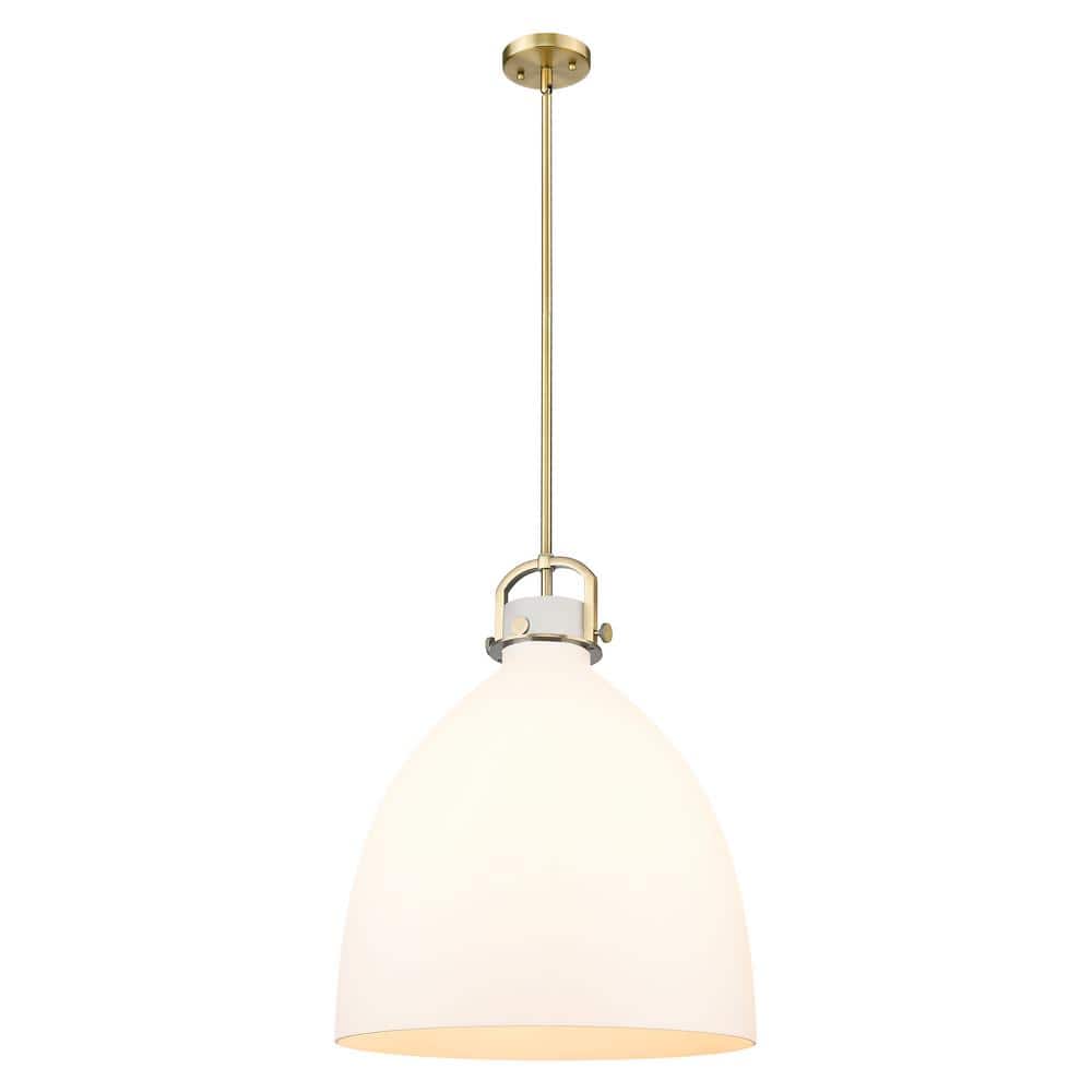 Newton Bell 100-Watt 1-Light Brushed Brass Shaded Mini Pendant Light with Painted Glass Shade price history on PriceWatchPro