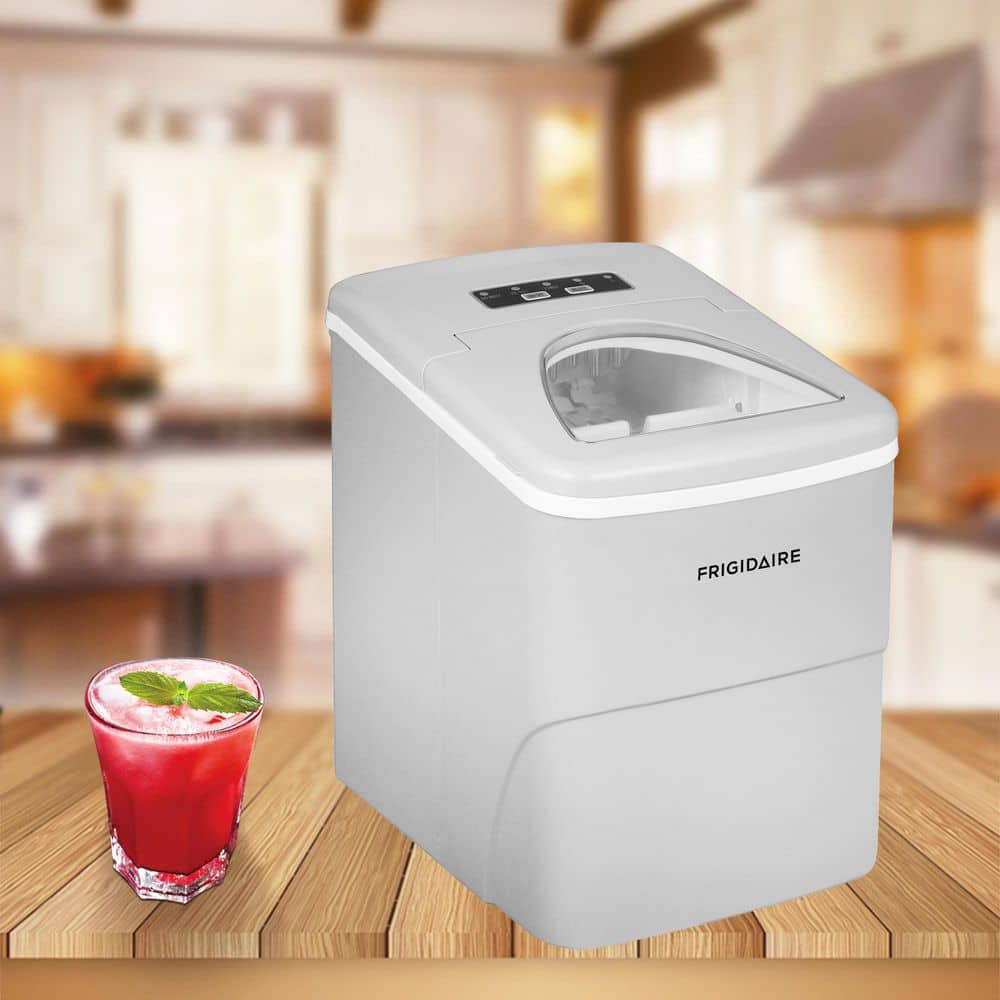 Silver Compact Countertop Portable Ice Maker with 26 lbs Capacity
