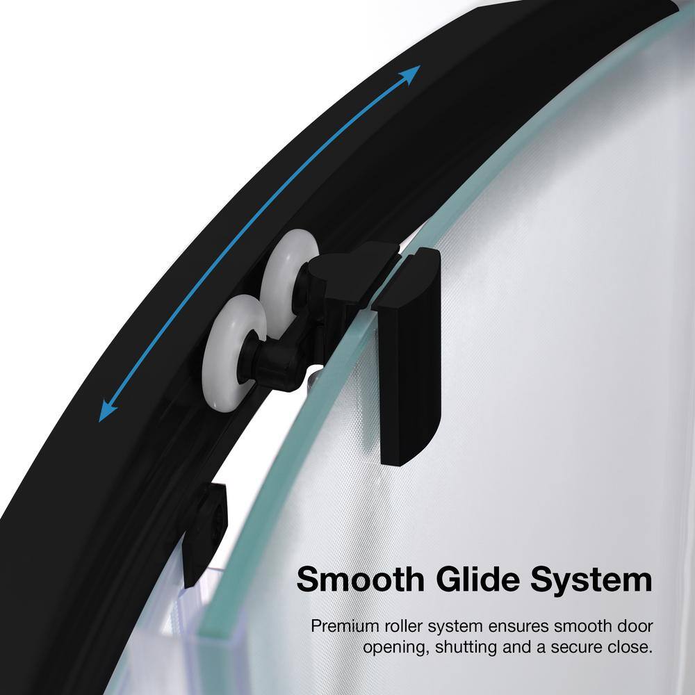 Breeze 32'' Black Corner Shower Kit with Frosted Glass
