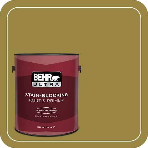 BEHR ULTRA 1 gal. #380D-7 Wild Grass Extra Durable Flat Interior Paint & Primer