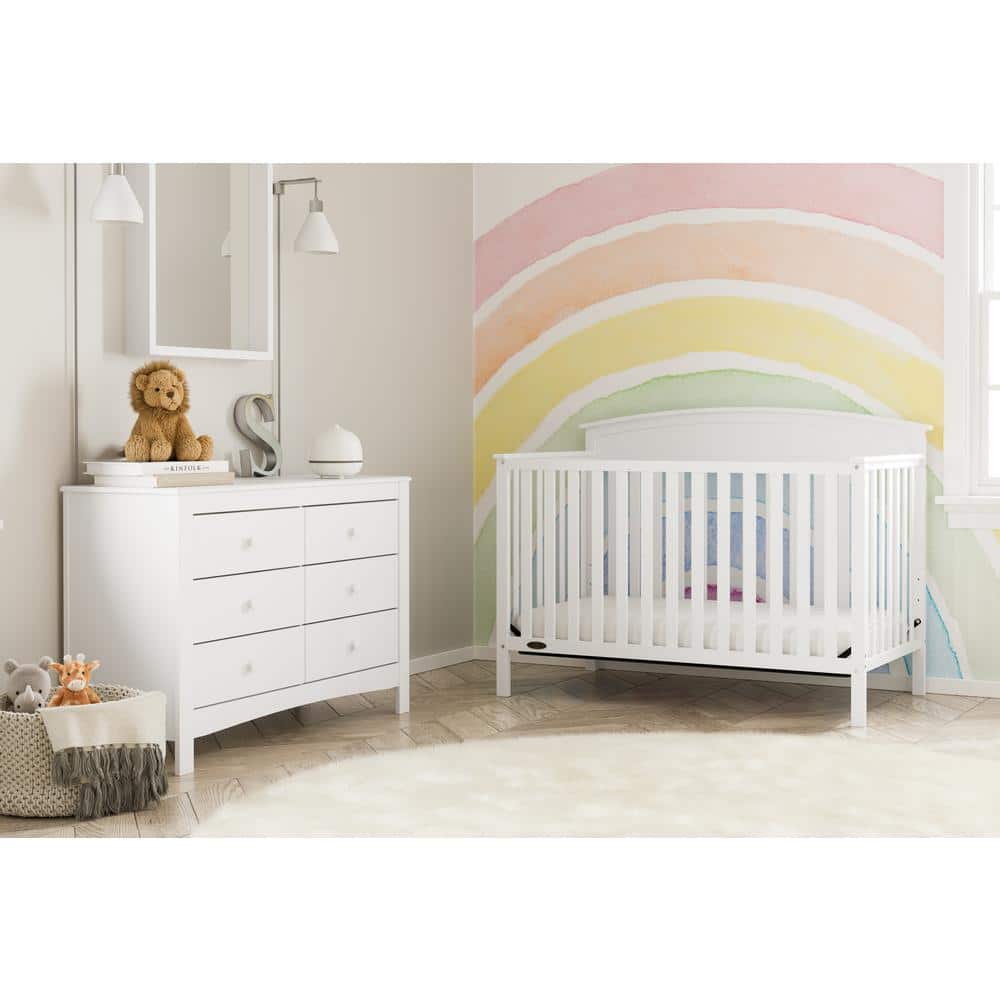 Noah White 6-Drawer GREENGUARD Certified Double Dresser