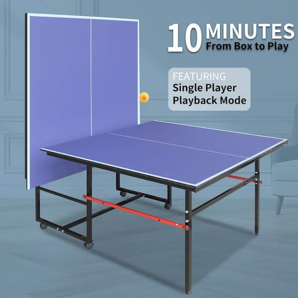 Zeus & Ruta 8 ft. Mid-Size Foldable Table Tennis Table Ping Pong