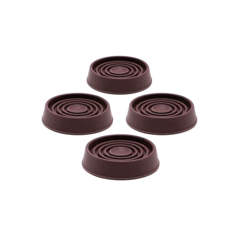 1-3/4 in. Brown Round Smooth Rubber Floor Protector Furniture Cups for Carpet and Hard Floors (4-Pack) price history on PriceWatchPro