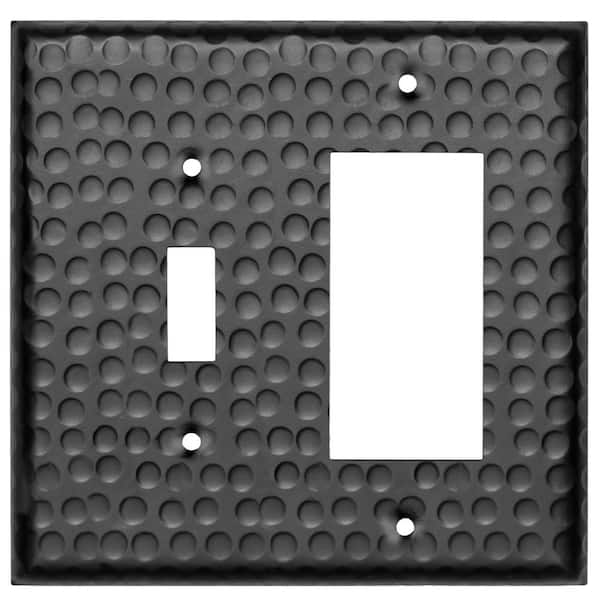 Black 2-Gang 1-Toggle/1-Decorator/Rocker Wall Plate (1-Pack)