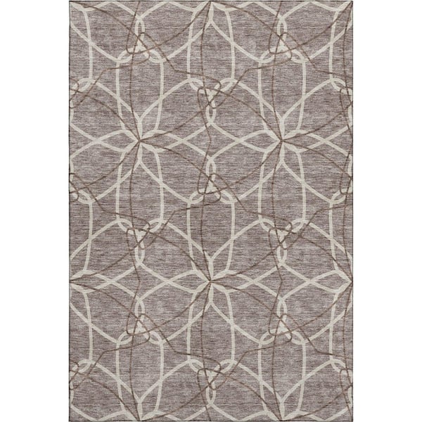 Addison Rugs Mayfield Premium Machine Washable Abstract AMF950 Taupe 8 ft. x 10 ft. Area Rug
