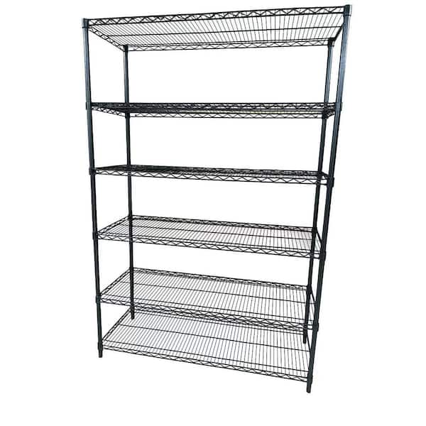 Steel Wire 6-Shelf Adjustable Garage Storage Shelving Unit in Black Hammerton (48 in. W x 72 in. H x 18 in. D)