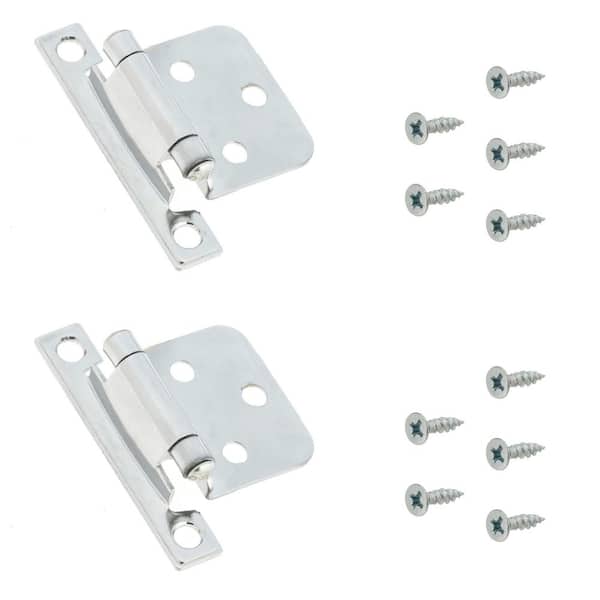 Richelieu Hardware (2-Pack) Variable Overlay Chrome Semi-Concealed Self-Closing Square-Edged for Face Frame Cabinet Hinge