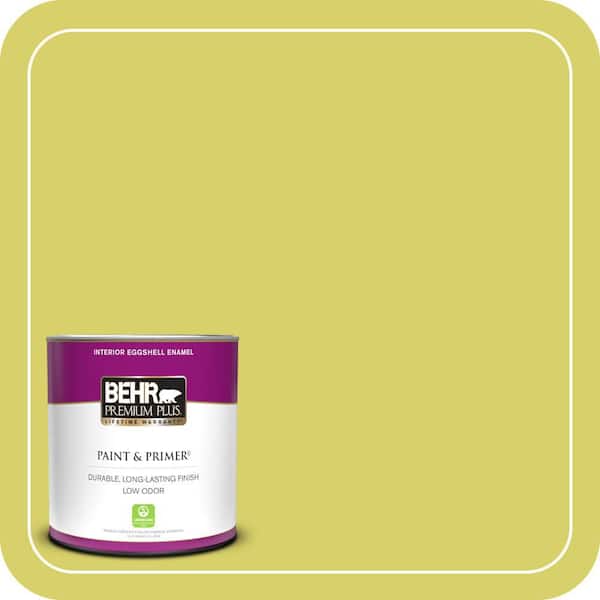 BEHR PREMIUM PLUS 1 qt. #P340-4 Lime Tree Eggshell Enamel Low Odor Interior Paint & Primer