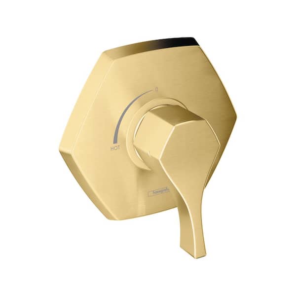 Hansgrohe Locarno 1-Handle Wall Mount Shower Trim Kit in Brushed Gold Optic Valve Not Included