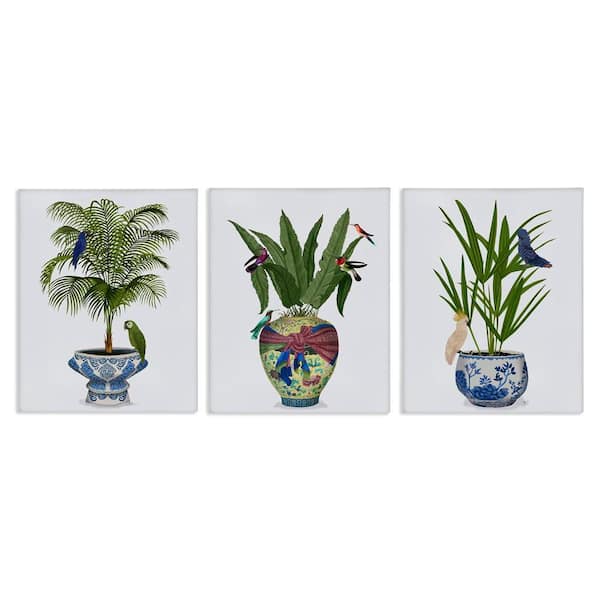 Stupell Industries Traditional House Plant Vases by Fab Funky 3-Pieces Unframed Nature Graphic Art Print 14 in. x 11 in.