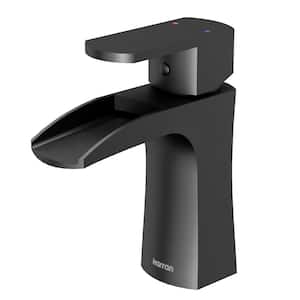Kassel Single-Handle Single-Hole Basin Bathroom Faucet with Matching Pop-Up Drain in Gunmetal Grey