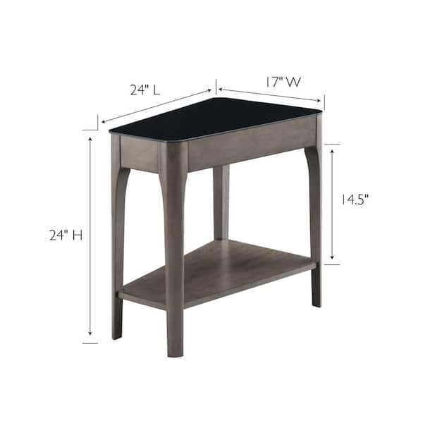 Black wedge online end table