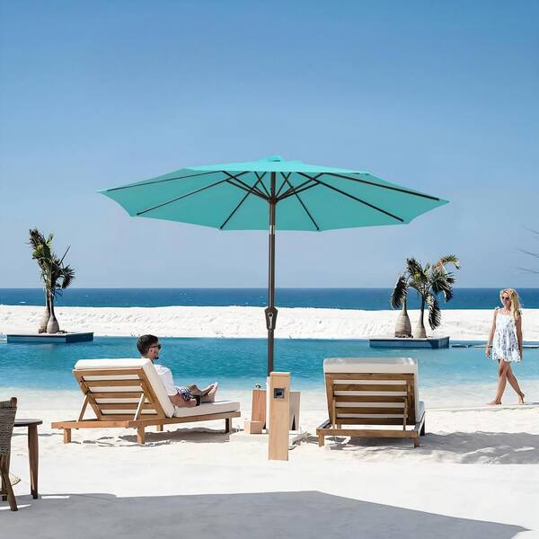 9 double vented patio umbrella with tilt Tangkula FT Solar Umbrella, 2-Tiers Scalloped Outdoor Table Market 32 LED Lights, Top, Adjustment, Crank, 8 Ribs for Backyard Poolside Deck Beach Lawn (Coffee) Stay Cool and Comfortable Outdoors All Season LongUpgrade your patio Treasure Garden 9' Auto Tilt
