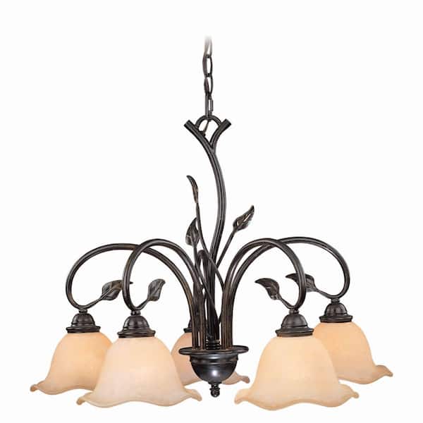 Vine 5-Light Black Rustic Chandelier
