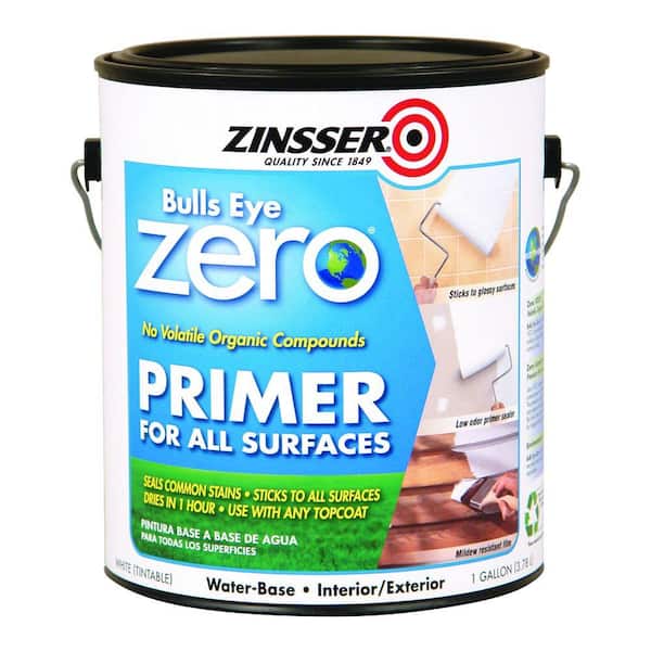Zinsser Bulls Eye Zero 1 gal. White Water-Based Interior/Exterior Primer and Sealer (2-Pack)