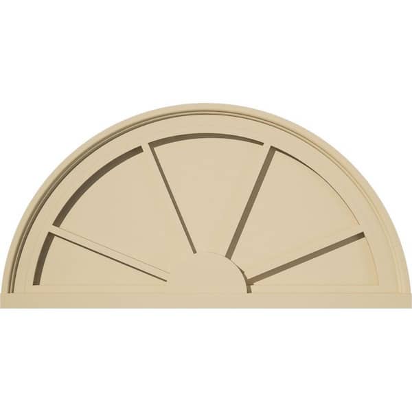 Ekena Millwork 28-in W x 14-in H x 2-in P Half Round 4-SpokeSignature Urethane Pediment, Primed Tan