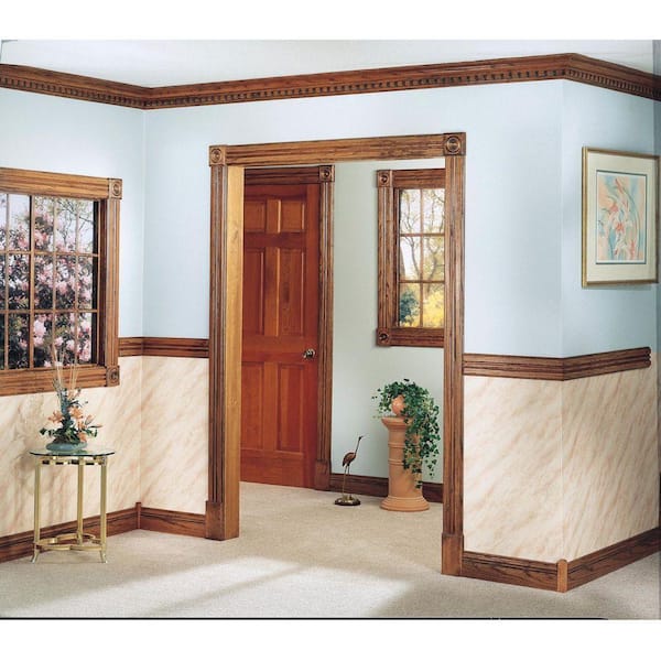 5/8 in. x 4 in. x 8 ft. Oak Wood Baseboard Moulding