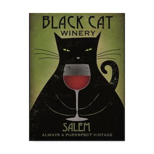 19 in. x 14 in. Black Cat Winery Salem by Ryan Fowler Floater Frame Drink Wall Art