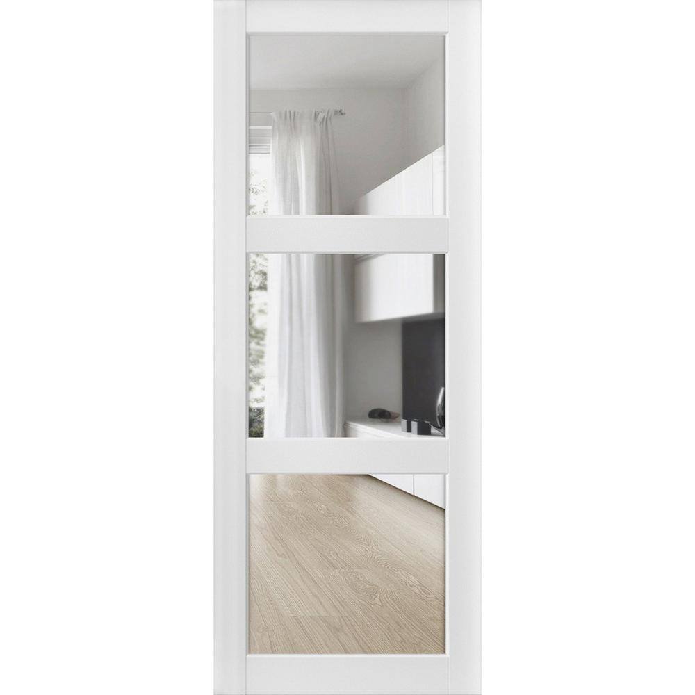 28 in. x 84 in. Solid Wood Clear Glass White Interior Door Slab price history on PriceWatchPro