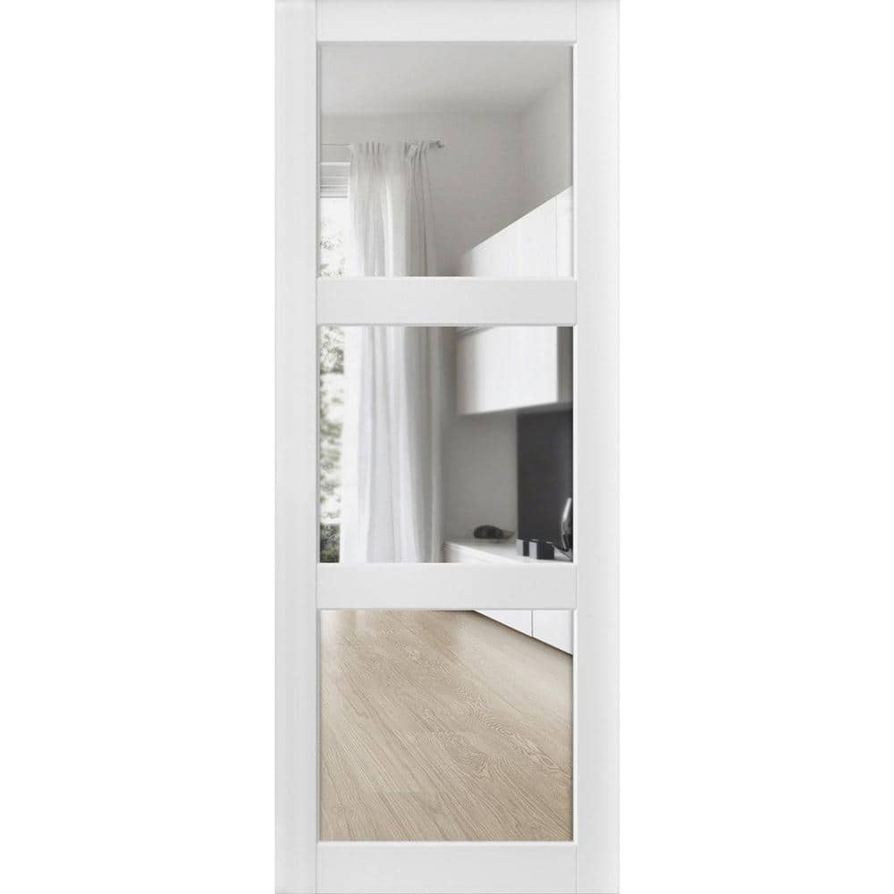 36 in. x 96 in. Solid Wood Clear Glass White Interior Door Slab price history on PriceWatchPro
