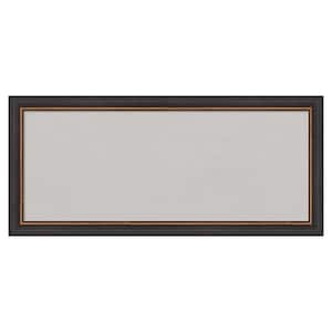 Ashton Black Wood Framed Grey Corkboard 33 in. x 15 in. Bulletin Board Memo Board