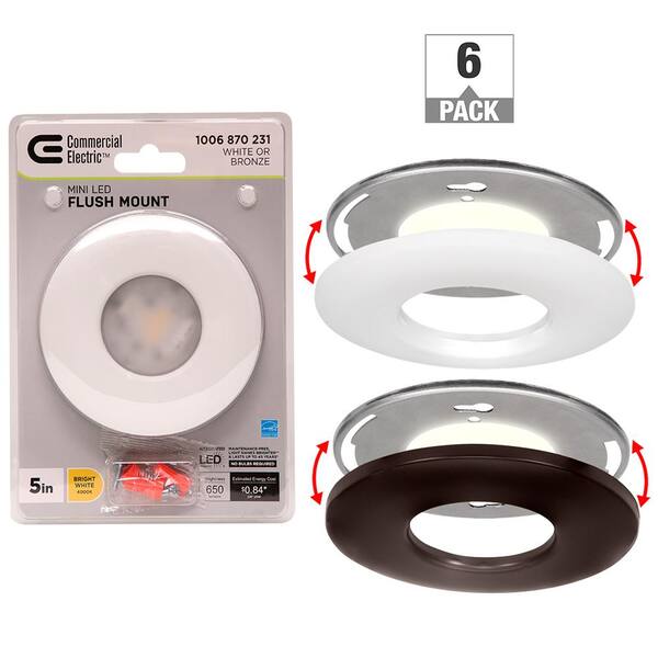 Commercial Electric 40Watt Equivalent E26 5 in. Closet Light LED Light Bulb 4000K White and