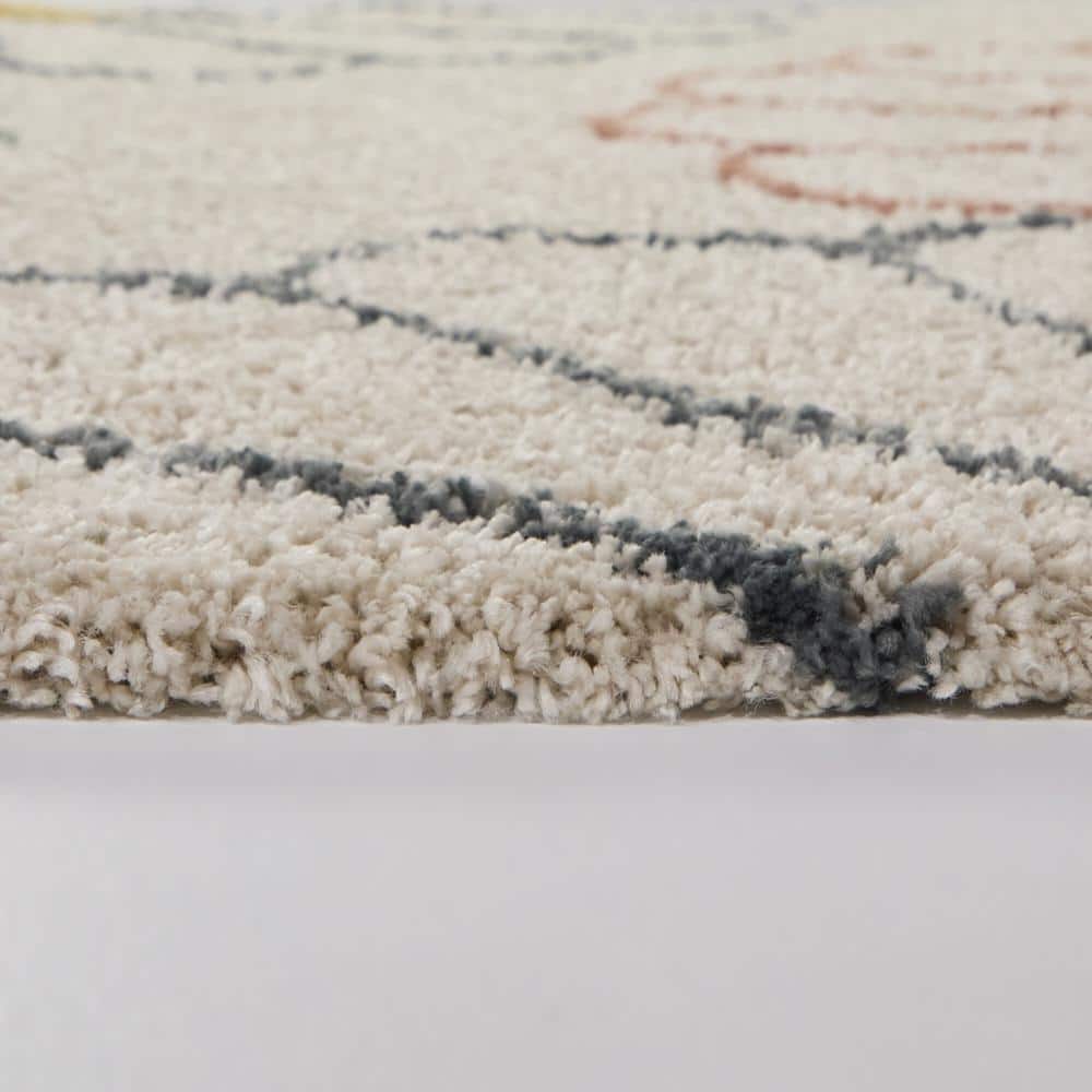 Sara Cream and Yellow Floral Kids' 4' x 6' Synthetic Rug