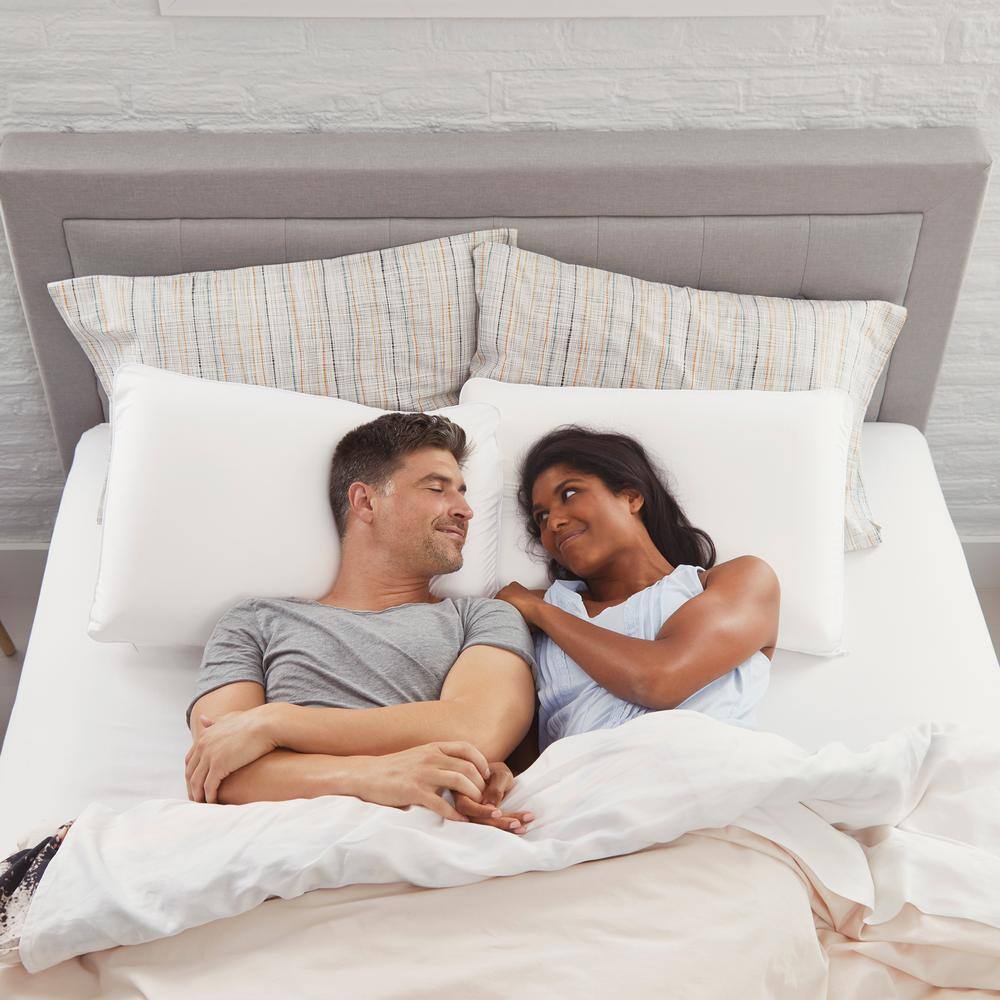 Standard White Memory Foam Bed Pillow with Washable Cover