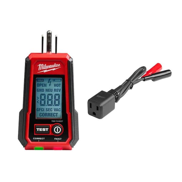 Digital GFCI Receptacle Tester with Circuit Breaker Finder Accessory