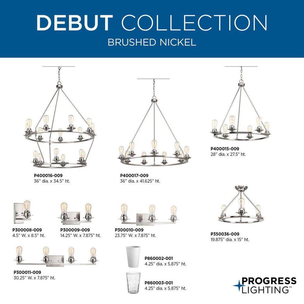 Brushed Nickel 4-Light Vintage Modern Bath Vanity Fixture