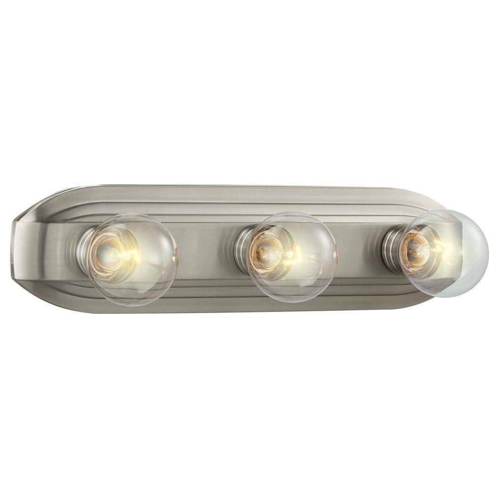 Buena Vista 18" Brushed Nickel 3-Light Retro Vanity Fixture