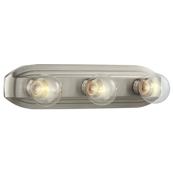 Designers Fountain Buena Vista 18 in. 3-Light Brushed Nickel Retro Vanity Light