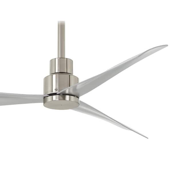 Minka-Aire F786-BNW Simple 44" Brushed Nickel Silver Blades Outdoor Ceiling Fan 